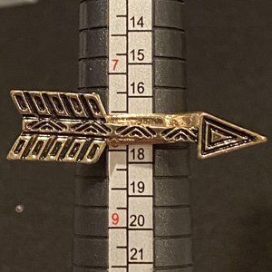 💍 Arrow Mounted on Gold Ring Size 7.5